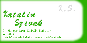 katalin szivak business card