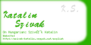 katalin szivak business card